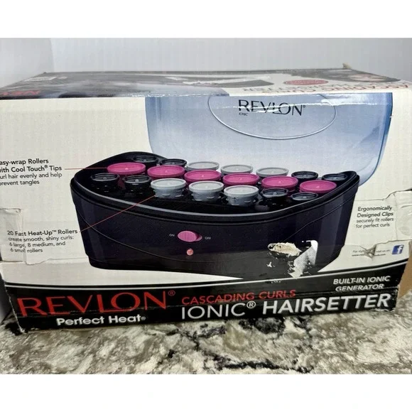Revlon Perfect Heat Cascading Curls Ionic Hairsetter Curlers NIB - Picture 3 of 8